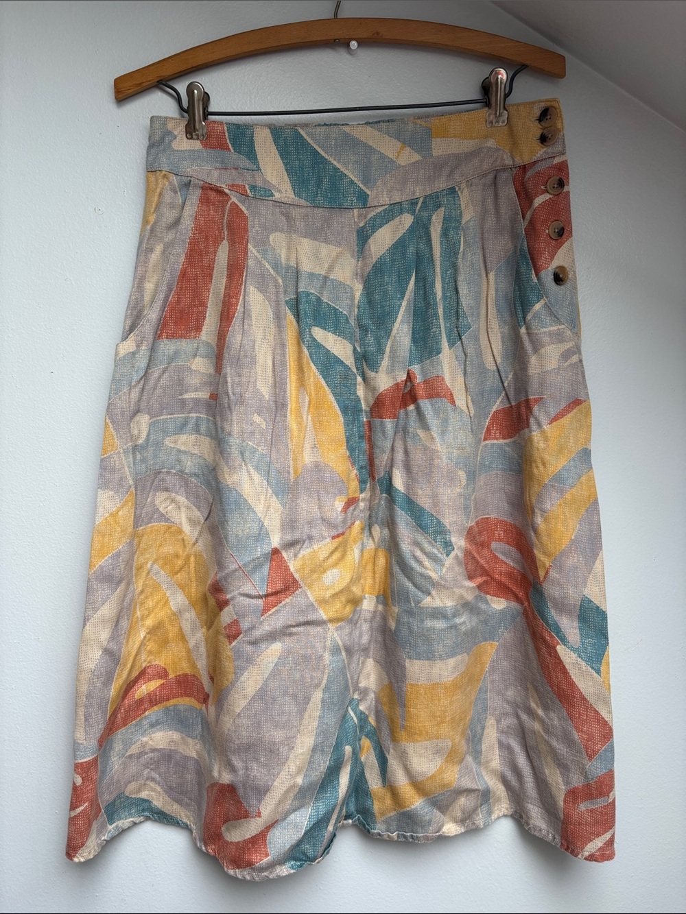 PrAna Willow Sways Palm Print Tencel Pocket Midi Skirt, S